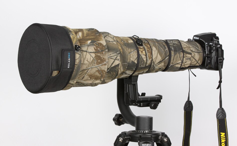 ROLANPRO – veste de Camouflage avec capuchon d&#39;objectif DSLR, vêtement téléphoto court pour Sigma Tamron Canon Nikon 300/400/500/600/800mm