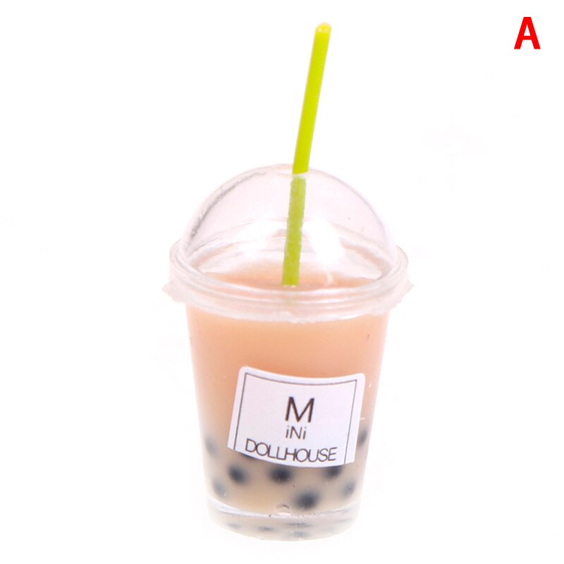 Thee Water Cup Aardbei Banaan Miniatuur Poppenhuis Accessoires Cups Keuken Speelgoed Mini Milkshake Ijs Citroen Melk Fruit: A