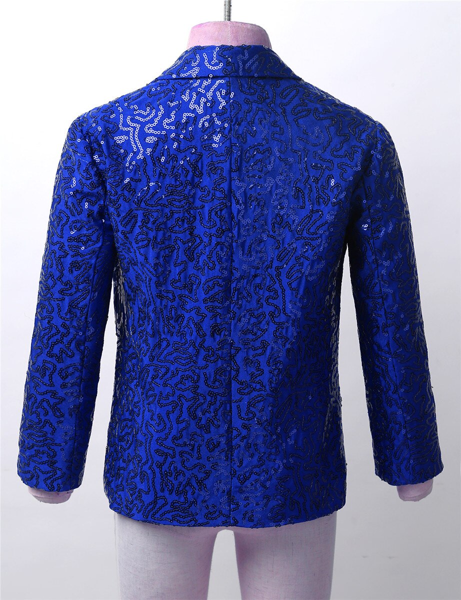 Boys Blazer Kids Suits Stylish Sequins Lapel Suit Coat Boy Jacket Wedding Blazer Tuxedo Banquet Birthday Party Suit Outwear