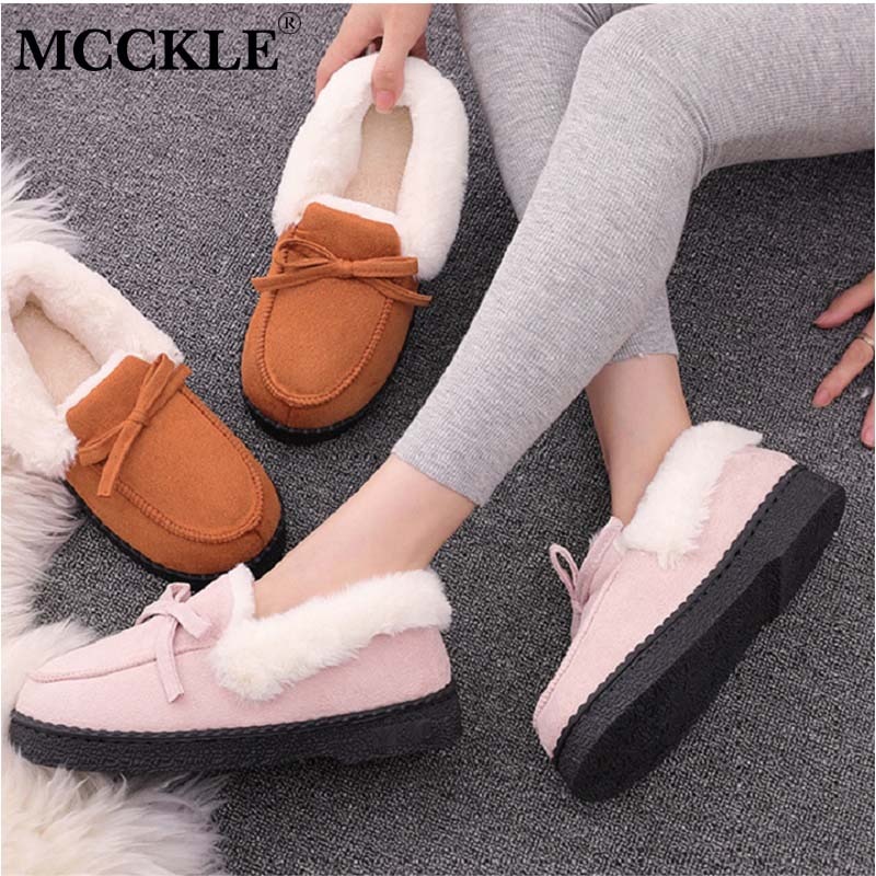Kvinnor vinter tofflor skor plysch varma lägenheter dam halkfri slip on casual bowtie komfort höst toffel kvinna