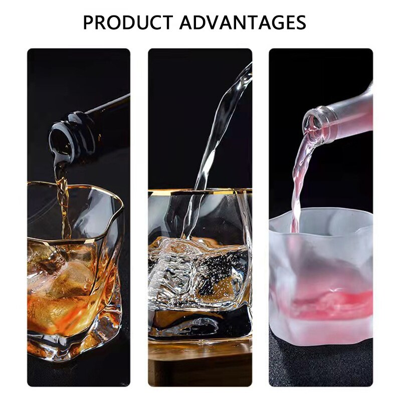 Irregular Glass Cup Twisted Transparent Wine Glasses Whiskey Water Juice Beer Cocktail Cup Bar Drinking Supplies