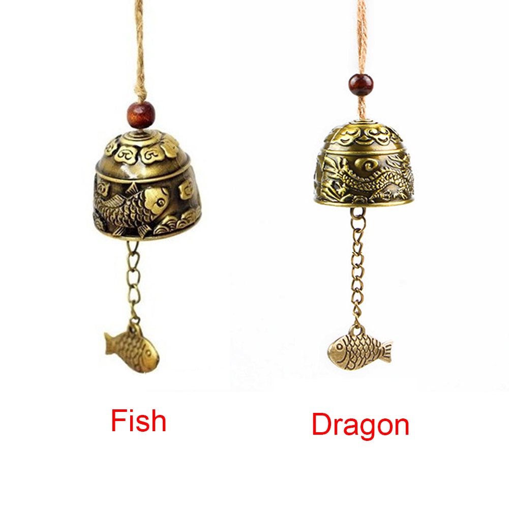 Fengshui Windspiele Garten Glocke Gute Glück Hängen Ornament Antike Drachen Bronze- Fisch Jahrgang Segnen Hause Handwerk