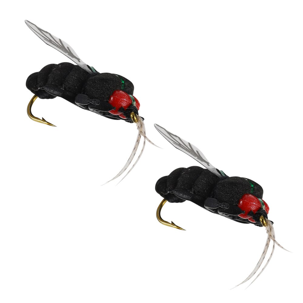 Lakes Fishing Lures Bionic Bee Lifelike Insect Decoy with Buoyancy Bait Hook