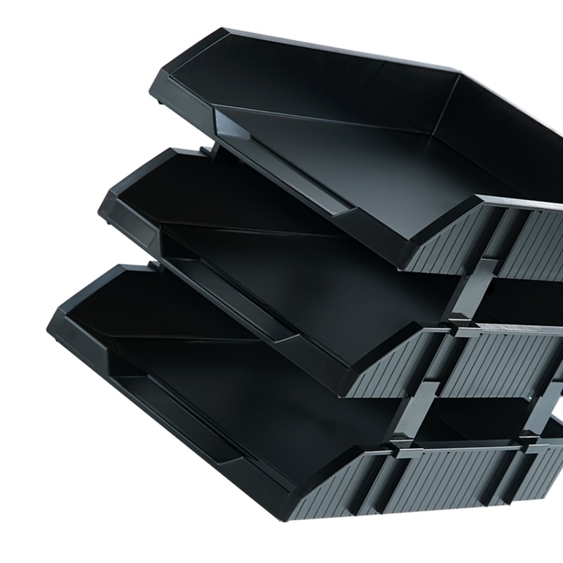 Deli 9206 plastic Document trays 3 layer file basket file tray documents management black gray colors optional