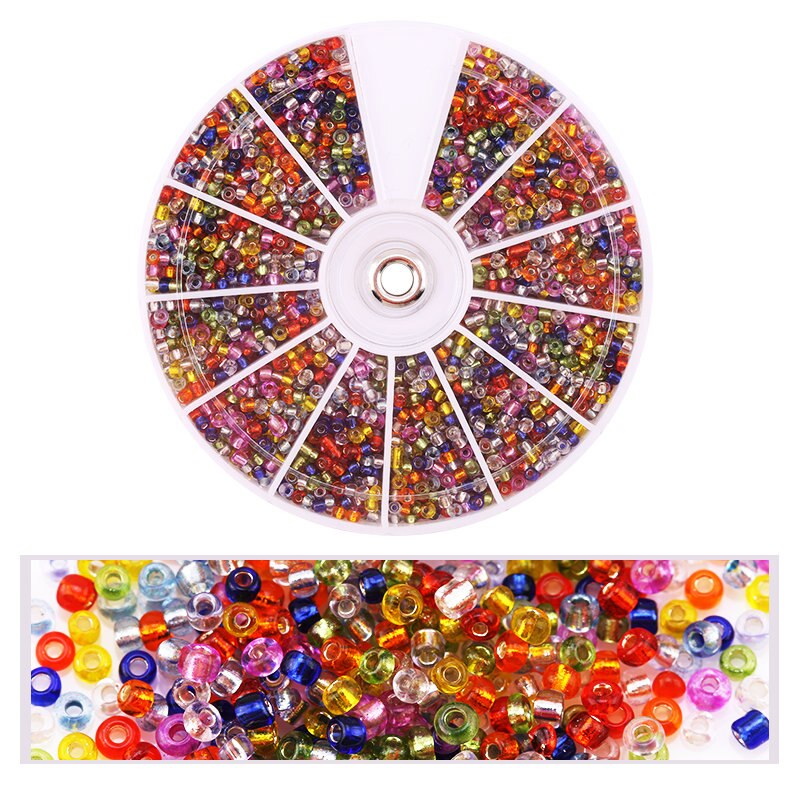2000pcs/Lot 12Grids Glass Seed Beads Set Charms Jewelry Beads For Bracelet Necklace Earrings Handmade Craft DIY Jewelry Making: Light Yellow Gold Color