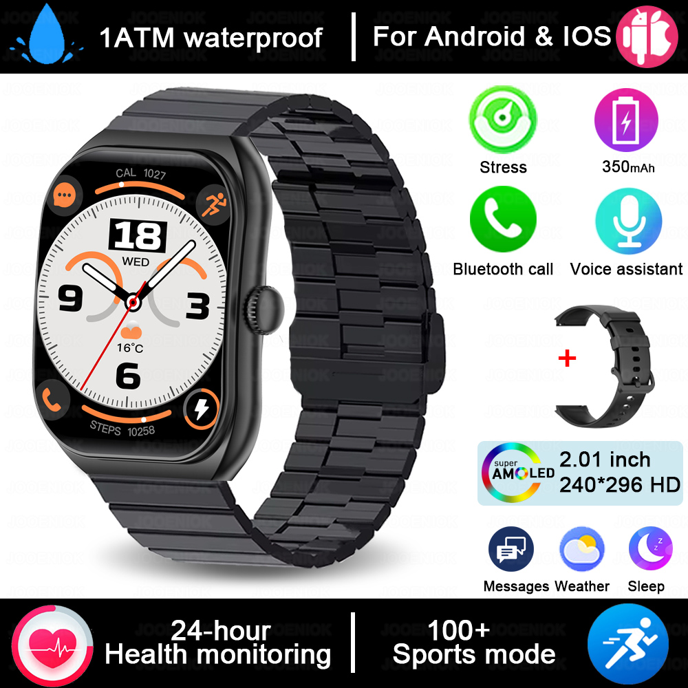 2025 Nuovo 2.01-Pollici Grande Schermo HD Smartwatch 1ATM Impermeabile Modalità Multi-sport Frequenza Cardiaca Chiamata Bluetooth accorto guarda per XIAOMI: Viola