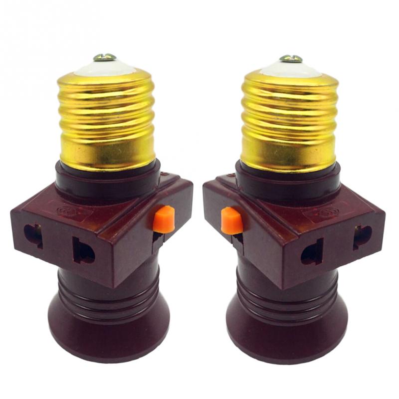 2pcs E27 Lamp Socket Multi-purpose Socket Switch Lamp Holder Hole Bakelite Shell Flame Retardant Material Bulb Holder 220V