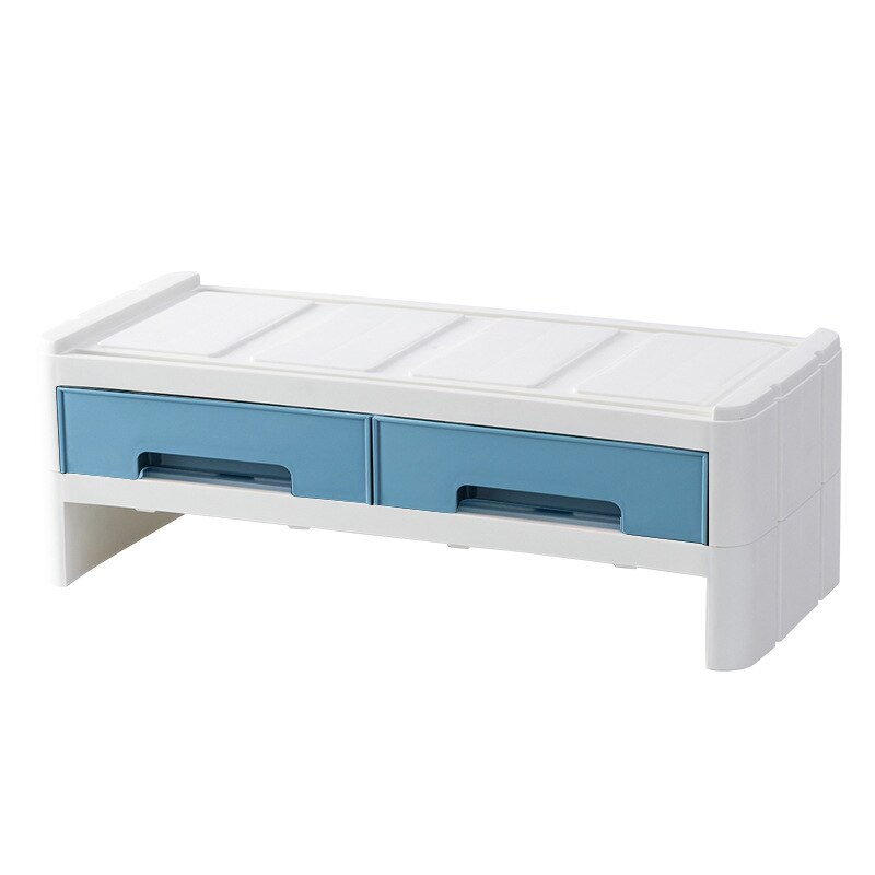 Monitor Holder Riser Stand Multi-function Laptop-Stand Desktop Holder Stand With 3 Drawer Storage Box For Home Office Organizer: Dark Blue2