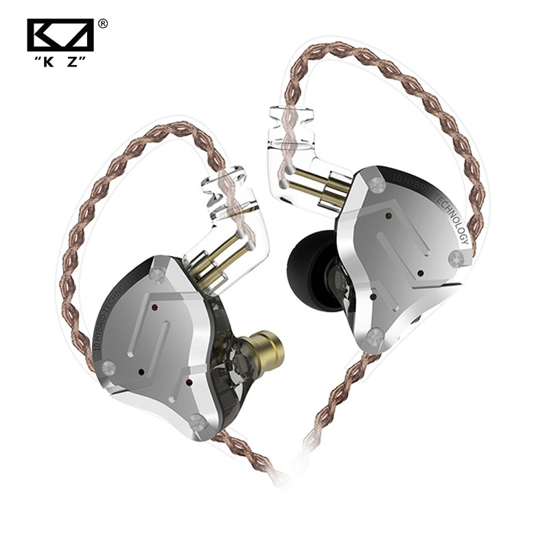 Kz ZS10 Pro Noise Cancelling Koptelefoon 4BA + 1DD Hybrid 10 Driver Units Hifi Bass Oordopjes In Ear Monitor Metalen headset