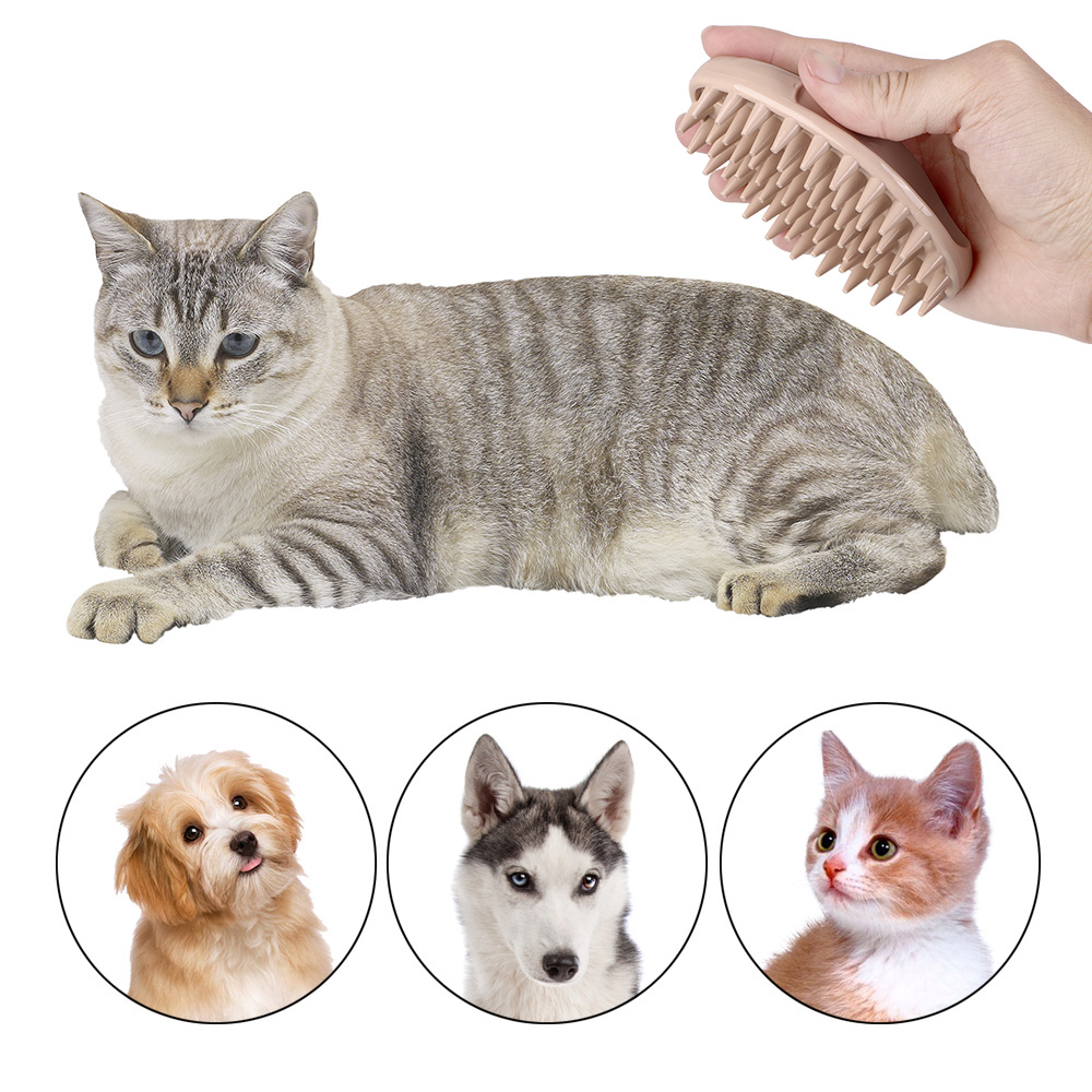 Limpiador de cerdas de silicona suave para mascotas, cepillo de masaje para perros y gatos, cepillo de limpieza rápida, peine, herramientas de lavado