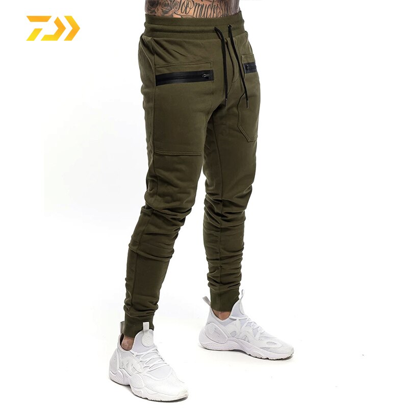 Mannen Herfst Winter Daiwa Joggingbroek Fitness Heren Kleding Broek Sport Vissen Kleding Casual Vissen Broek Broek Mannen: green / Xl