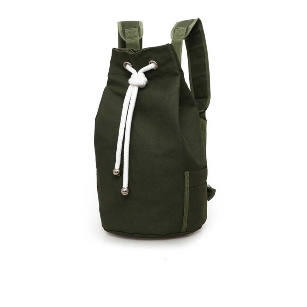 Drawstring Bag Sports Waterproof Pouch Backpack Pull Rope Canvas Gym Sack Mochila Knapsack Large Capacity Backpacks: Green