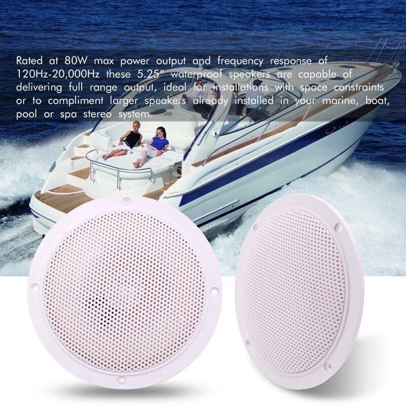 160W 5.25Inch Marine Boat Waterproof Speaker Bluetooth Motorcycle Car Outdoor o Stereo Sound System