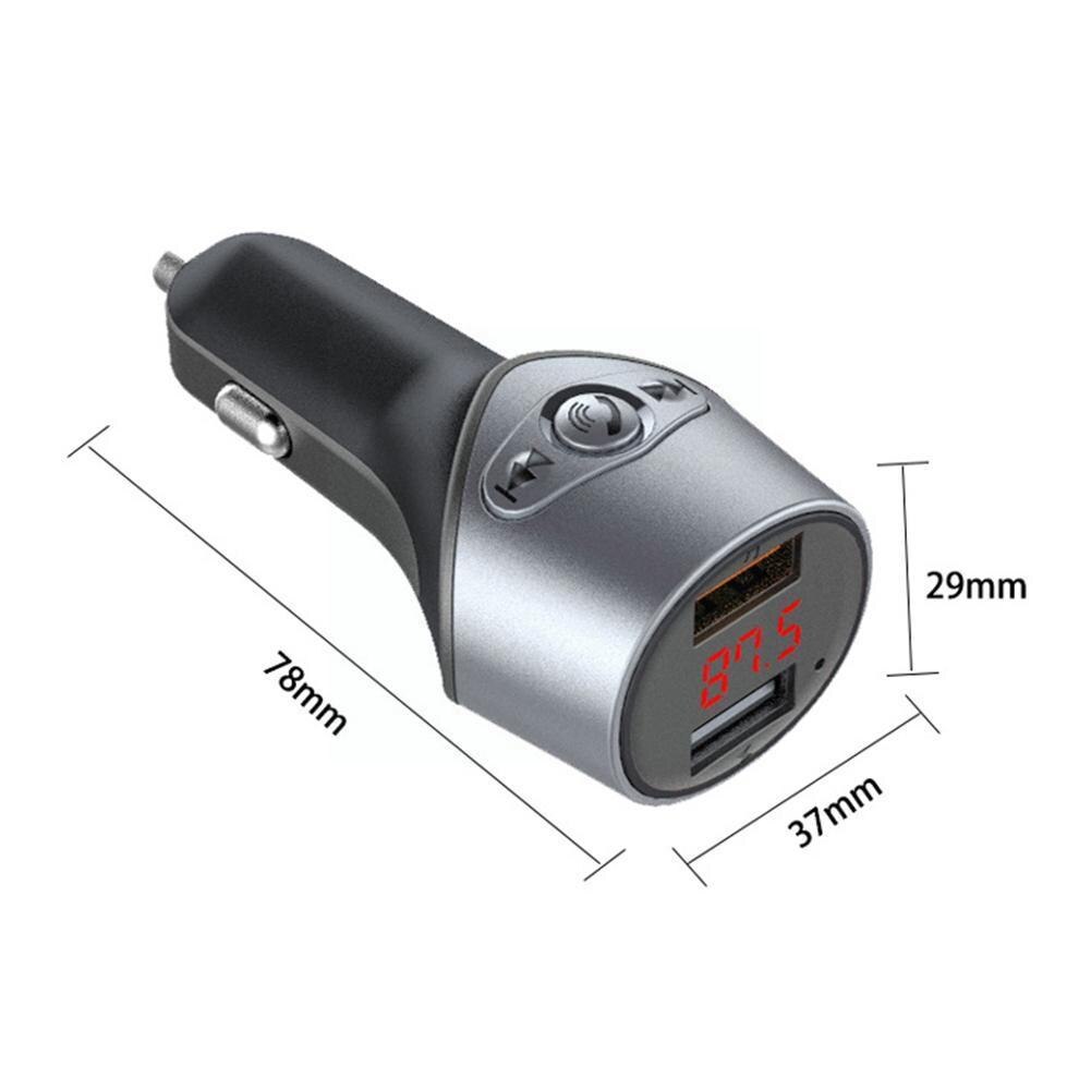 Car Chargers 2 Ports Fast Charging Plus Bluetooth Wireless Transmitter Adapter Aluminum USB Dual Car-charger Universal FM A5D2