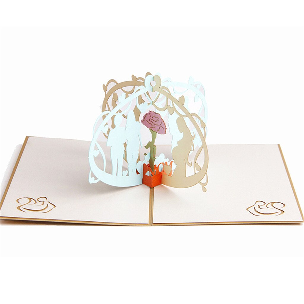 Moeders Dag Romantische 3d Drie-Dimensionale Papier Carving Handgemaakte Moederdag Dank Mom Dank U Kaarten home Decor