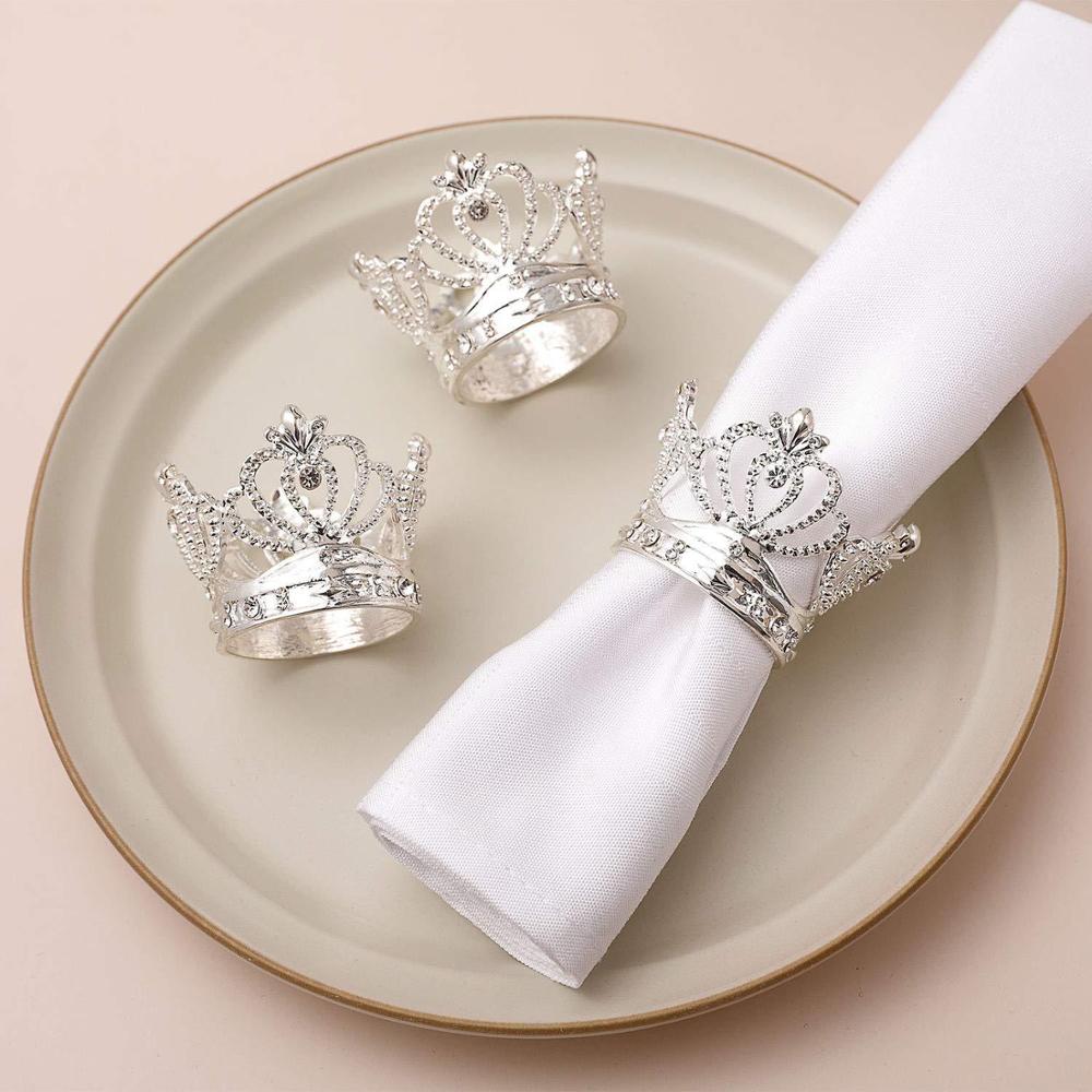 12 Stks/partij Crown Servetring Metalen Tissue Ring Servet Gesp Geschikt Voor Bruiloft Partij Decoratie