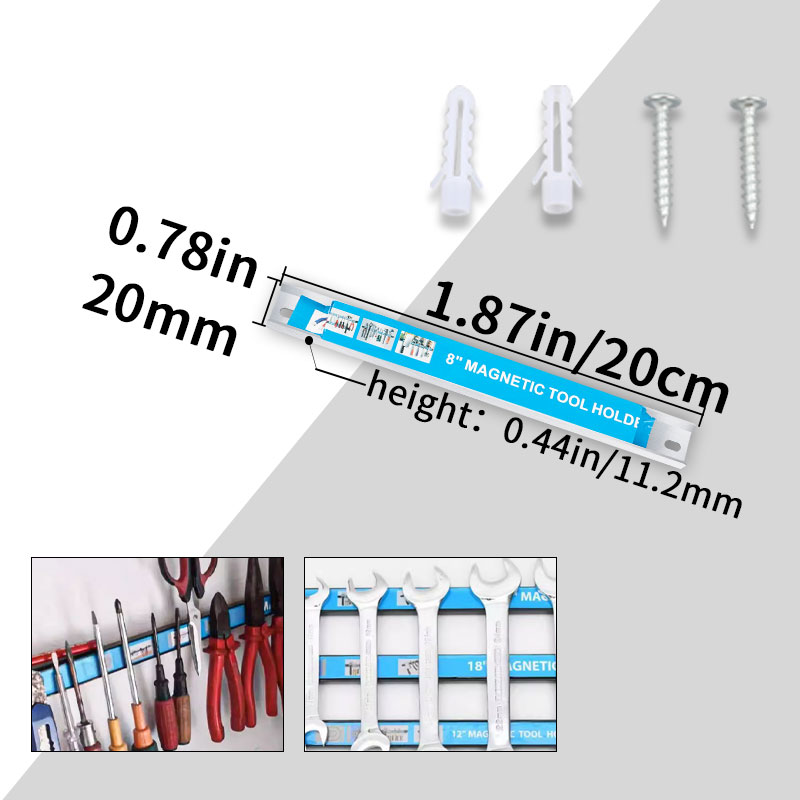 Sterk magnetisch gereedschapsrek hardware keukengerei en ijzeren producten opslag magnetisch krachtrek magnetische magneet magneetstrip: Black