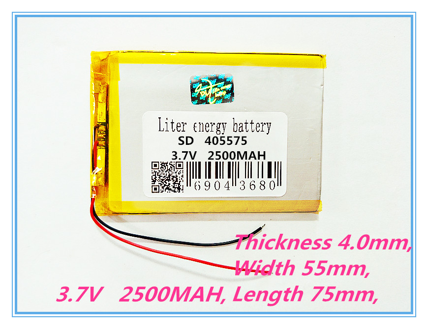 Dimensione 405575 3.7 V 2500 mah ai polimeri di Litio Batteria Con Il Bordo di Protezione Per Tablet PC GPS Prodotti Digitali Spedizione Gratuita