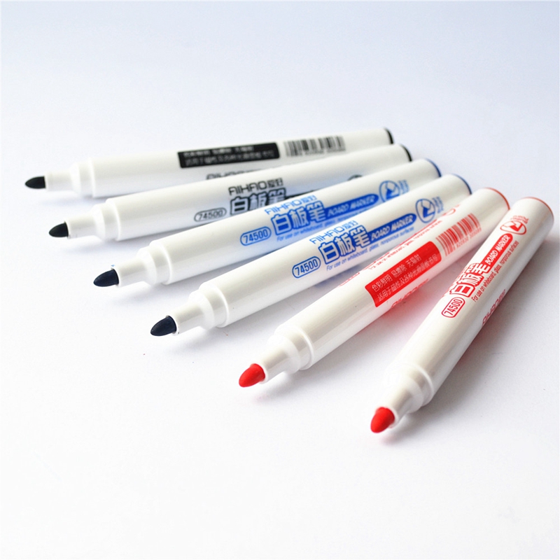 3pcs White Board Marker Pen for Whiteboard Glass Nonporous Surface Red Blue Black Ink Pens Office Meeting School Teaching A6904