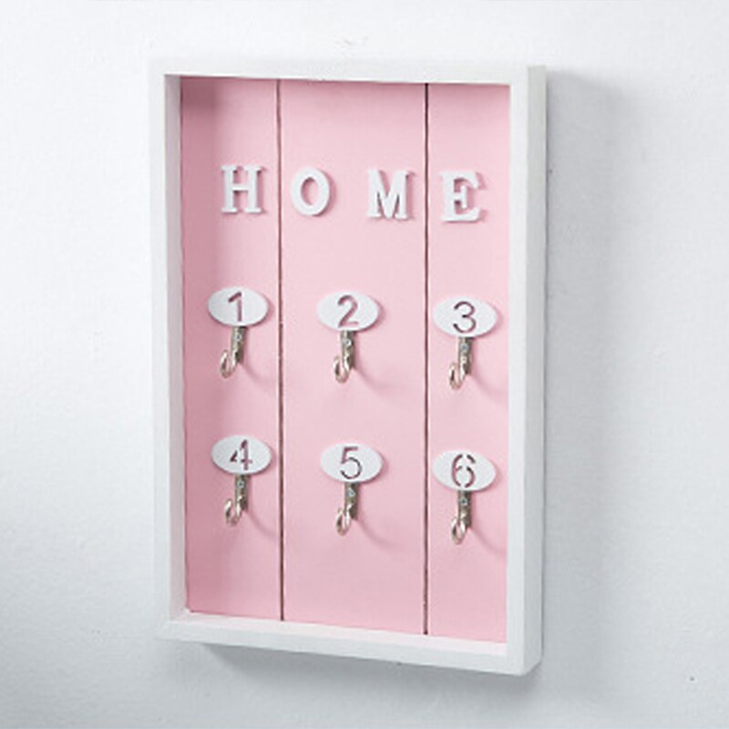 Hout Sleutel Haak Cargo Opbergdoos Muur Gemonteerde Muur Decor Jas Toetsen Zakken Kleren Opknoping Haak Opslag Houder Diversen opslag: pink photo frame