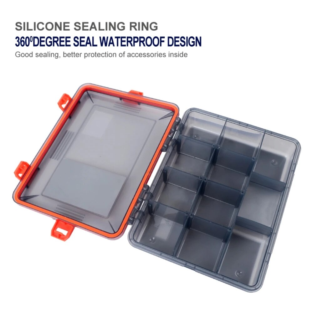 Scatola per attrezzatura da pesca Accessori impermeabili di grande capacità Portaoggetti per ganci Vassoio per esche per esche Scatole per organizer per esche artificiali