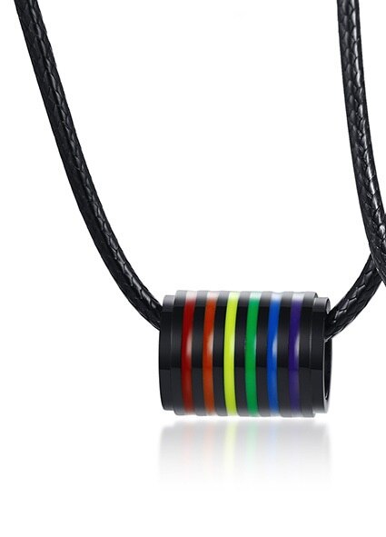 Regenboog Gay Pride Lgbt Rvs Driehoek Ketting Vrouwen Vriendschap Kettingen Mannen Hanger Sieraden: MJZ002801