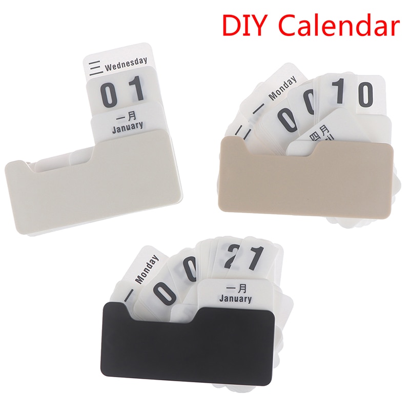 Perpetual Calendar Diy Flip Calendar Crafts Home Office School Desk Decoration