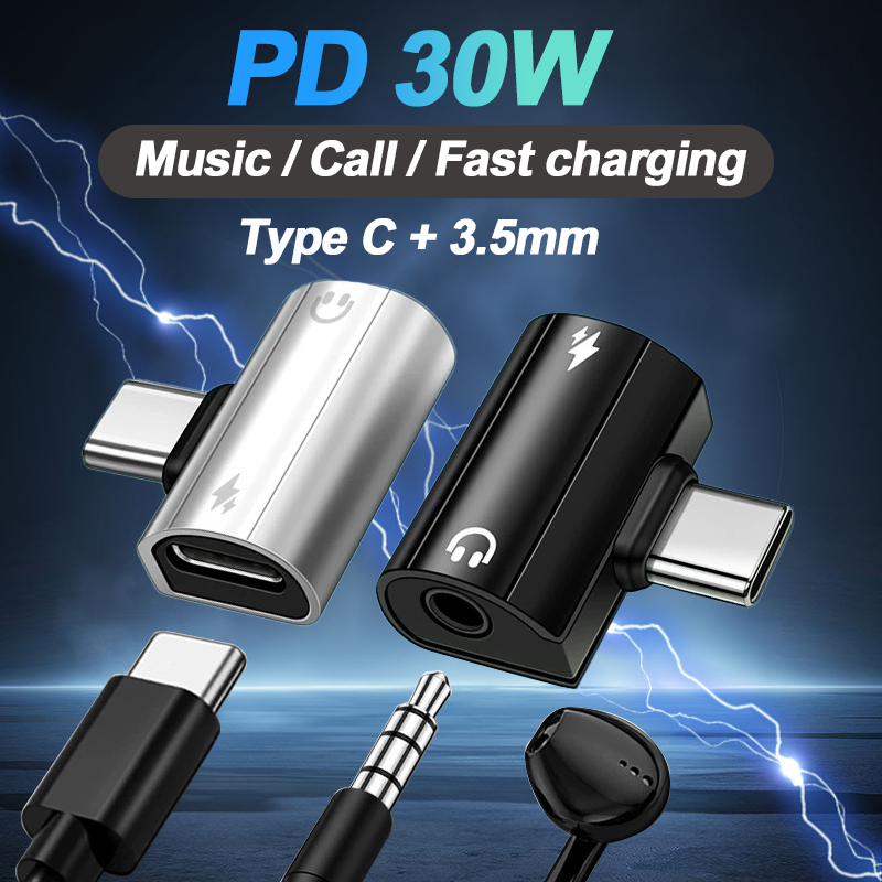 Adapter USB typu C do słuchawek i ładowarki 3,5 mm Rozdzielacz szybkiego ładowania 30 W z gniazdem Aux Audio do Samsung Galaxy S24 23 Ultra