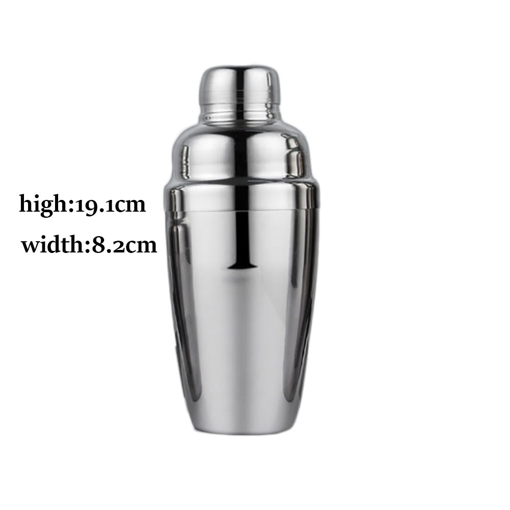 Silver Mirror Polishing Japanese Style Stainless Steel Cocktail Shaker Bar Shaker Bartender Tool Bar Accessories Tableware Set: 550ml