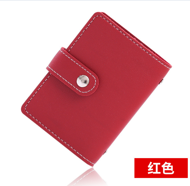 Cartera con 26 ranuras para tarjetas de crédito para mujer, portatarjetas bonitas a la , cartera Coreana de Color caramelo para tarjetas y tarjetero: Rojo
