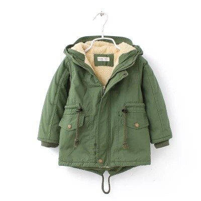 Kinderen Winter Outdoor Fleece Jassen Voor Jongens Kleding Hooded Warm Bovenkleding Meisjes Windjack Baby Kids Dikke Jassen: green / 4T