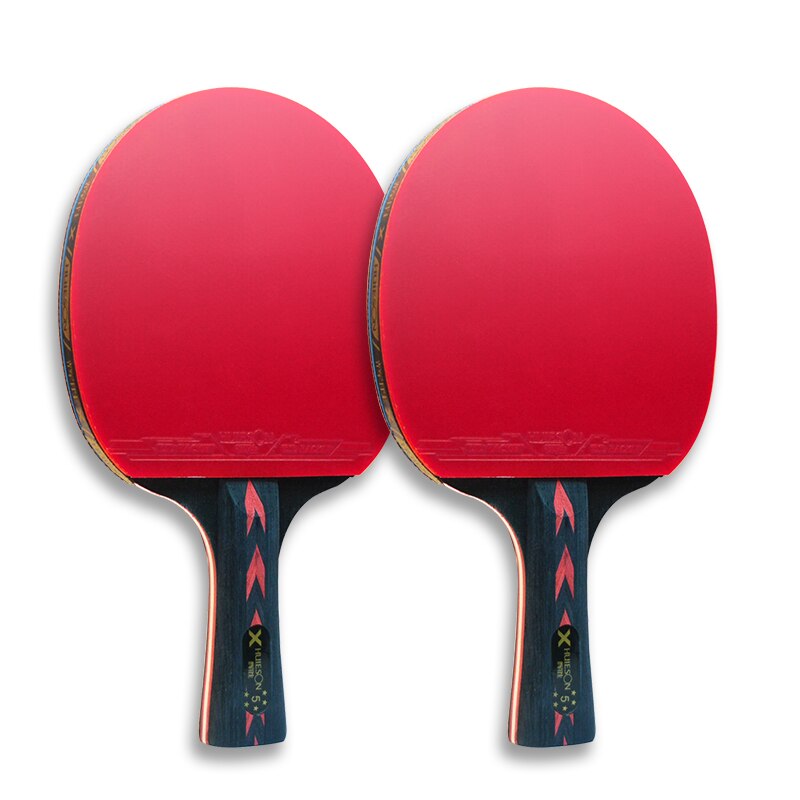 Huieson-Tabla de carbono de 5 estrellas conjunto de raqueta de tenis, potente pala de Ping Pong, bate de buen Control, ligero para adolescentes, entrenamiento, 2 uds.