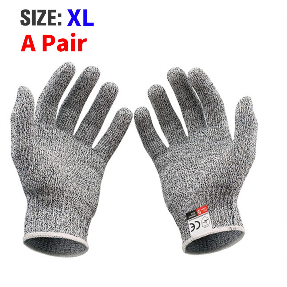 Guantes de seguridad de nivel 5 anticorte, resistentes a Cortes, alambre de acero inoxidable, malla metálica, para cocina, carnicero: XL-1 Pair