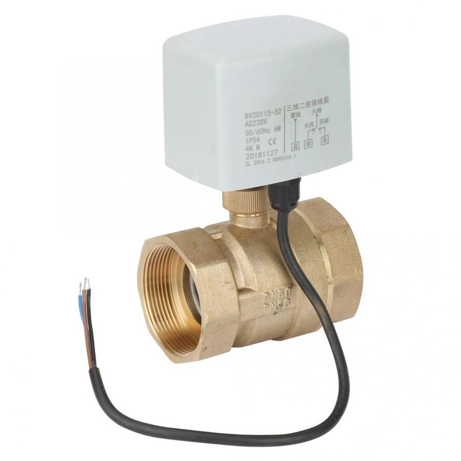 Solenoid Valve AC220V DN50 2" Inch 2-Way 3-Wire Brass Electric Motorized Ball Valve Electric Magnetic Valve
