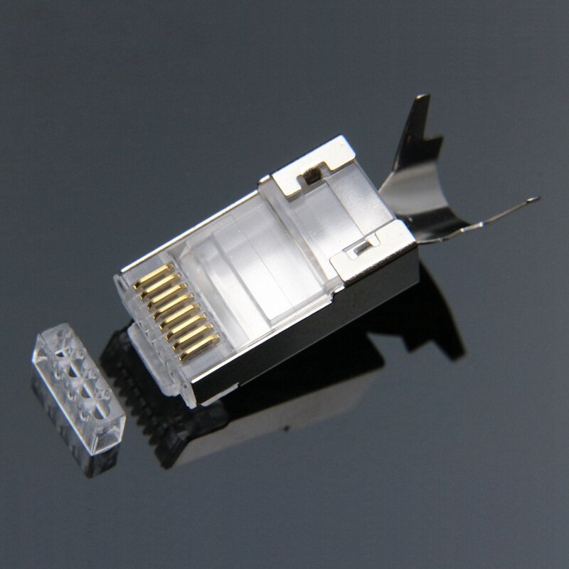 Rj45 Connector Rj 45 Ethernet Cable Plug Cat7 Cat6A 8P8C Stp Shielded Cat 7 Network Terminals 1.m 50Pcs