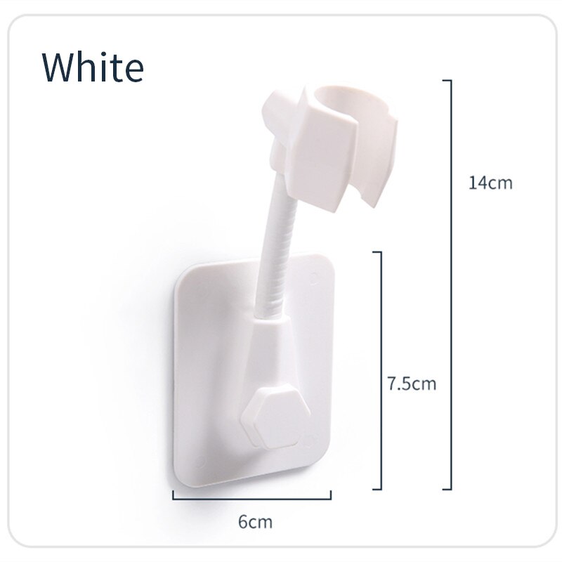 Punch-free shower bracket fixed frame base shower nozzle hanging seat rain shower head bathroom shower accessories: White