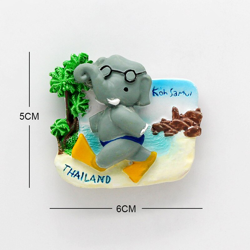 Thailand Pattaya elephant Shrimp soup 3D magnetic refrigerator paste souvenir Bangkok fridge magnets Collection home decoration: Sumi elephant