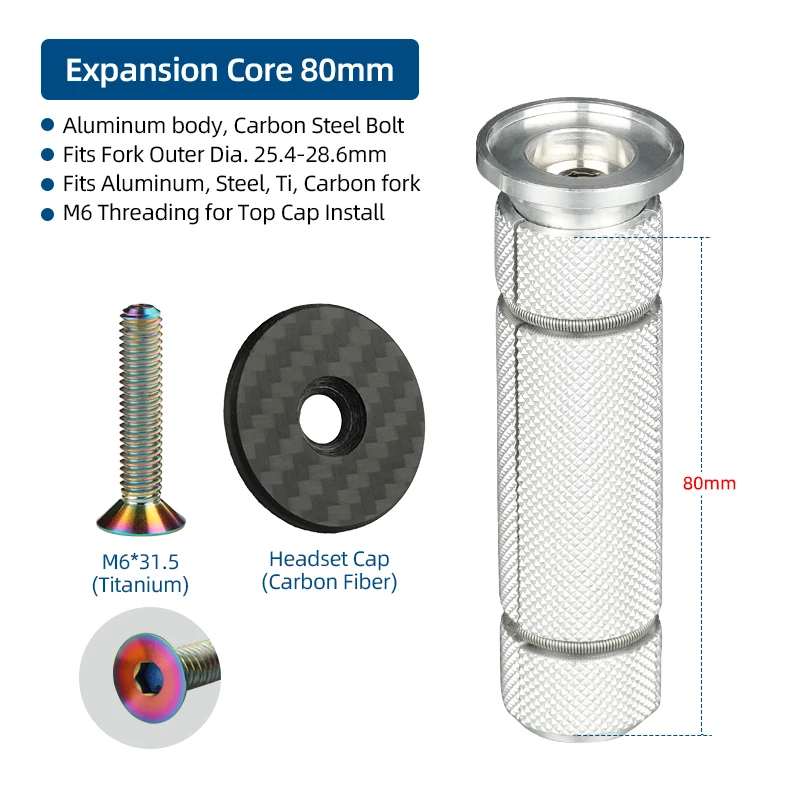Plugue de compressão de bicicleta, parafusos de expansão de fone de ouvido, inserção de tigela, montagem de tampa superior, 1 1/8 ", porcas expansoras, âncora de garfo de carbono: Verde claro