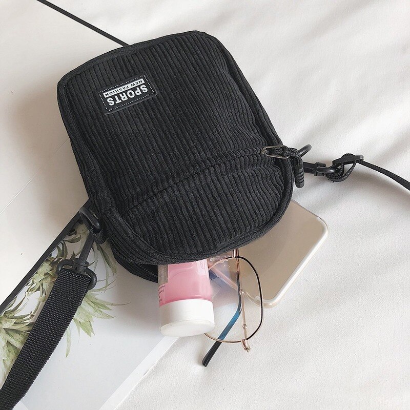 Vrouwen Canvas Tas Mode Mini Mobiele Telefoon Tas Met Rits Koreaanse Crossbody Tas Voor Vrouwelijke Dames Schoudertas Bolsa Feminina
