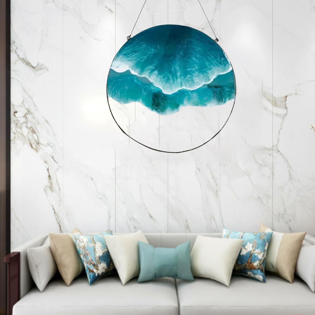 Wave Wall Hanging Panel Interior Home Living Room Hall Hallway Club Backdrop Window Pendants Party Decorative