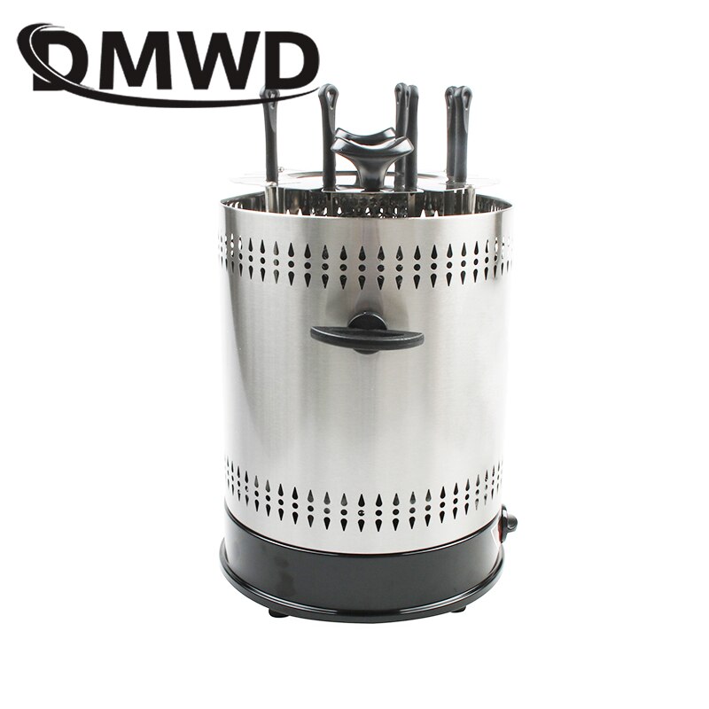 Dmwd 220v røgfri automatisk roterende elektrisk grill grill-ovn barbecue rotisserie kebab stege rotation maskine 8 lam spyd eu