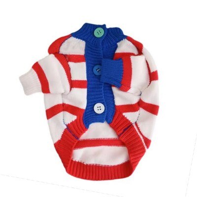 Cardigan pour chien, Style, pull, veste, manteau pour petit et moyen gabarit, Schnauzer, yorkshire, bouledogue français, carlin, LDC52: Red Stripe / M