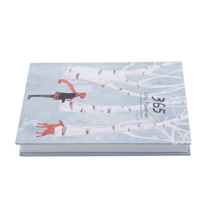 2Pcs Hardcover Year Plan Notebook 365 Days Inner Page Monthly Daily Planner Organizer Diary - Leaves + Lemon ,Multicolo