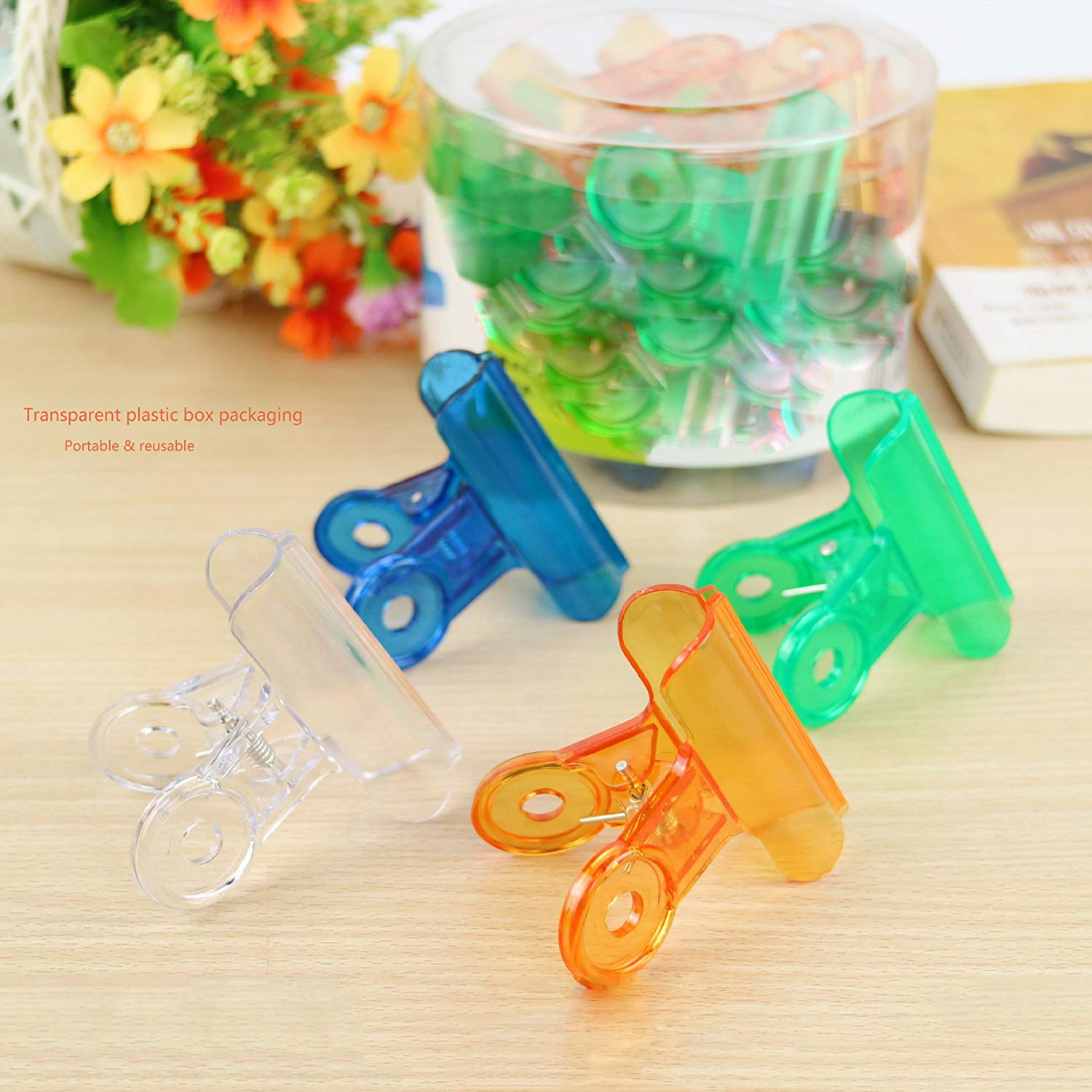 Plastic Food Chip Bag Clips Colored Colorful Binder Hinge Paper Clamps For Art Crafts Home Kitchen Office Teaching Useage