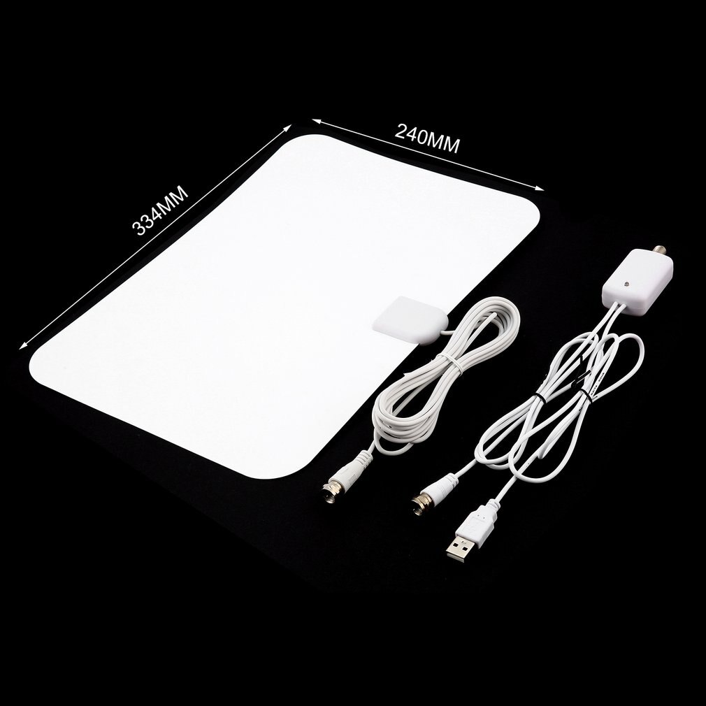 80miles Reception Range Freeview Indoor Aerial HD Digital Television Rectangle Antenna with HDTV027 Amplifier Booster