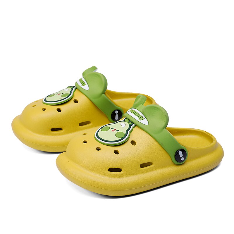 Kinder Maultiere Clogs Sommer Kinder Garten Schuhe Mädchen Jungen Strand Schuhe Candy Farbe Loch Töpfe Enfant Sohle Weiches Licht Hausschuhe: green / 27
