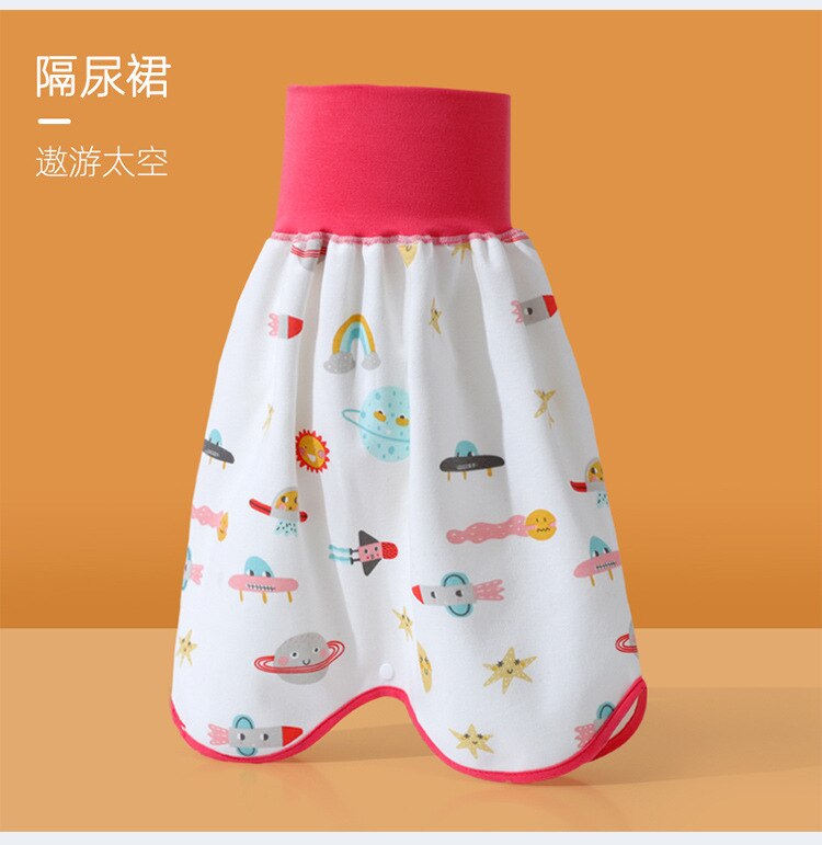Baby bed wetting proof diaper training pants children&#39;s waterproof washable diaper pants diaper skirt cloth diaper pants: Skirt-space