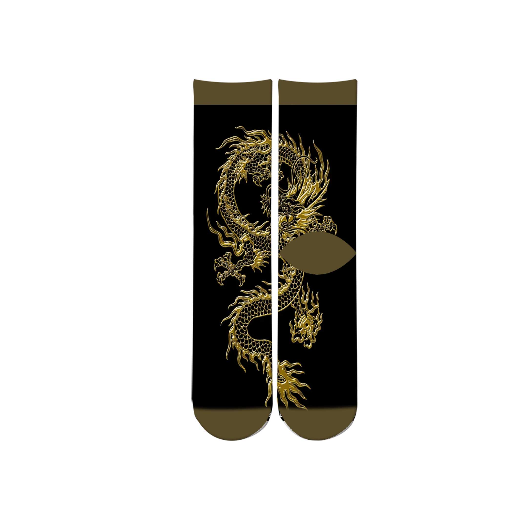 Calcetines largos con estampado en 3D de dragón chino para hombre, calcetín de tubo con estampado de grafiti, pintura, ukiyo-e, japonés: 1