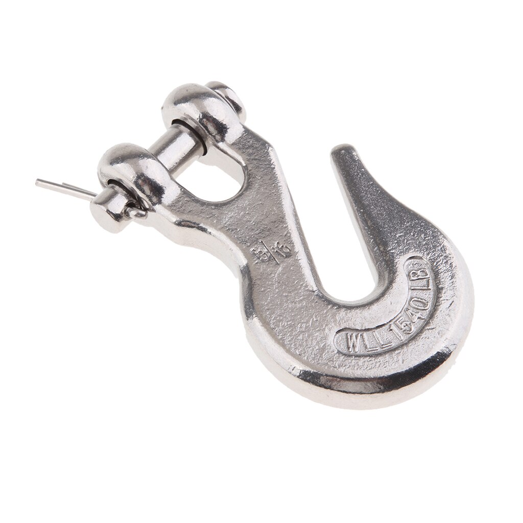 316 Marine-Grade Stainless Steel Clevis Grab Chain Hook 5/16 Inch