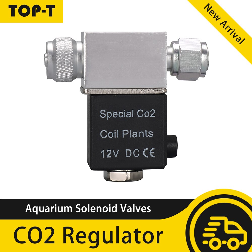 12V Aquarium Magneetventielen CO2 Systeem Regulator Aquarium Accessoires Elektrische Lage Temperatuur Magnetics Kleppen Voor Vis Tanks